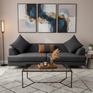 SALON 3 PLACES + 3 PLACES + 2 FAUTEUILS (L=2,20m x l=1,00m)