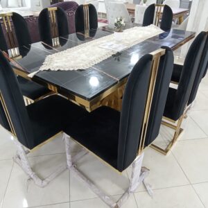 TABLE EN MARBRE VÉRITABLE DE SALLE À MANGER (L=1,90m x l=1,00m)