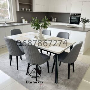 TABLE DE SALLE À MANGER + 6 CHAISES (L=1,70m x l=1m)