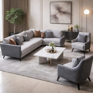 SALON TURQUE 3 PLACES + 3 PLACES ET 2 FAUTEUILS (L=2,30m x l=90cm)