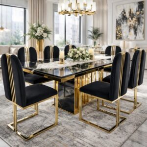 TABLE EN MARBRE VÉRITABLE DE SALLE À MANGER (L=1,90m x l=1,00m)